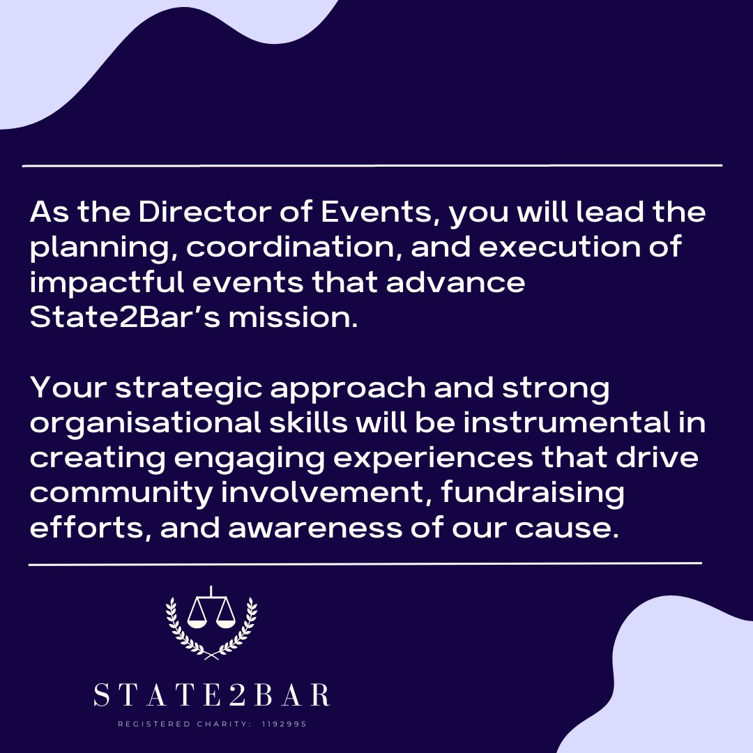State2Bar's tweet image. More information on a role we're recruiting for - Events Manager!

#recruitment #socialmobility #eventsmanager