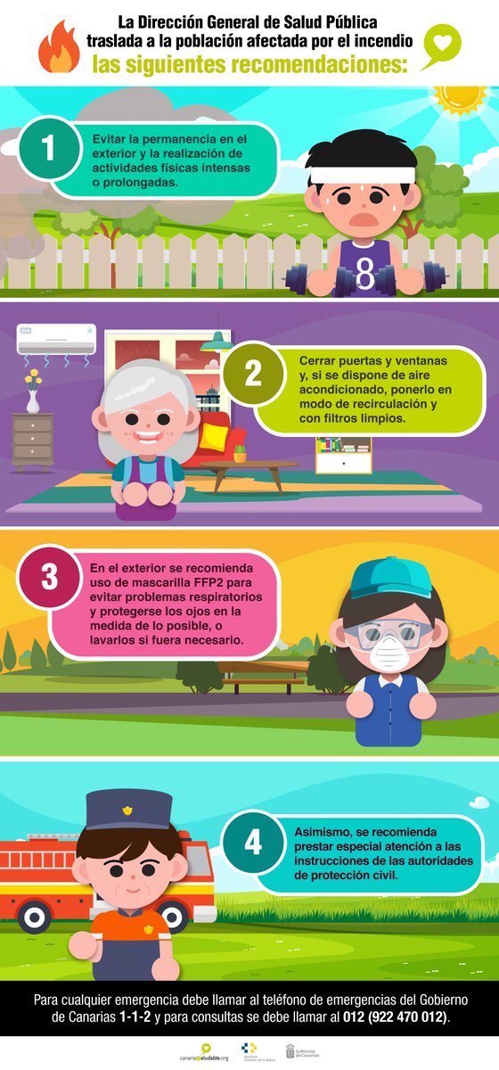 Recomendaciones de #SaludPublica <a href="/SanidadGobcan/">Sanidad Gobcan</a> a la población afectada por el #IFArafoCandelaria🔥🚒

#Ejercicio #Exteriores #CirculacionAire #Respiración #Informacion 

<a href="/112canarias/">112 Canarias</a> <a href="/PresiCan/">Presidencia GobCan</a>  <a href="/VicepresiCan/">Vicepresidencia GobCan</a>  <a href="/CabildoTenerife/">Cabildo de Tenerife</a>