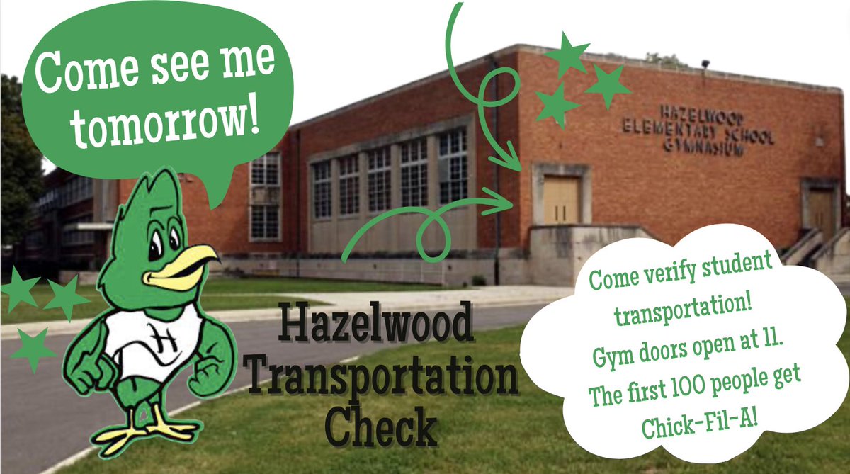Come verify your child's transportation and get a free Chick-Fil-A sandwich (available for the first 100 people) *11am - 2pm on August 17th*