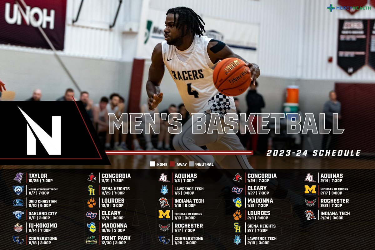 UNOHRacersMBB's tweet photo. 🏁 SCHEDULE RELEASE 🏁

Take a look at the schedule for the 2023-24 season!  

https://t.co/dsaOGVezZF

71 days away #RunningRacers #RacersRise https://t.co/bgKCLMzCR8