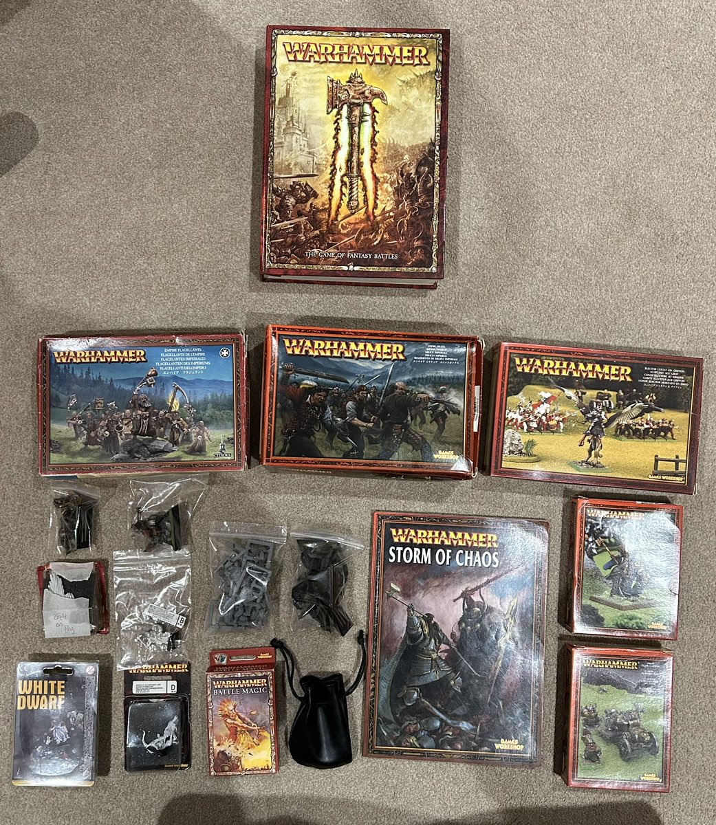 Went to a second hand sale which more so resembled Aladdin’s cave of wonders on Monday &amp; oh my did I stumble upon some wonders! Look at this for a haul! It’s as if fantasy never went away! <a href="/warhammer/">Warhammer Official</a> #warhammer #oldhammer #PaintingWarhammer #paintingminiatures