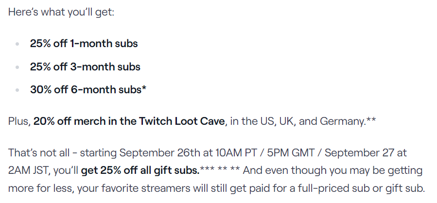 hydrasung's tweet photo. Discount to gifted subs at the end of Sept. 

#subtember #twitch https://t.co/gRdrZTZlc5