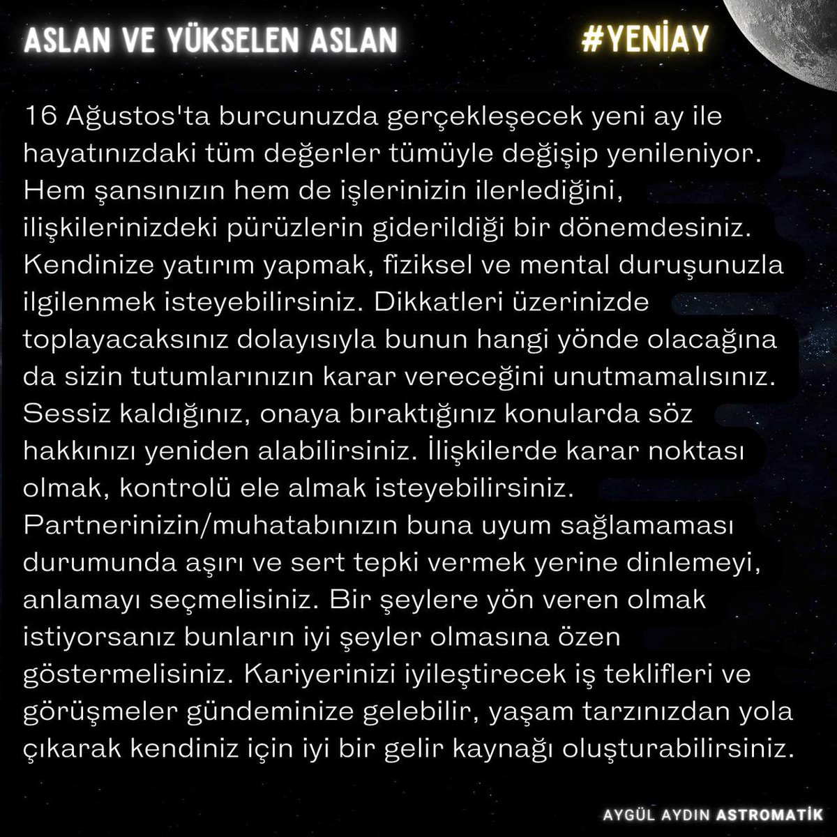 Akrep,terazi,başak,aslan burçları yeniay yorumları