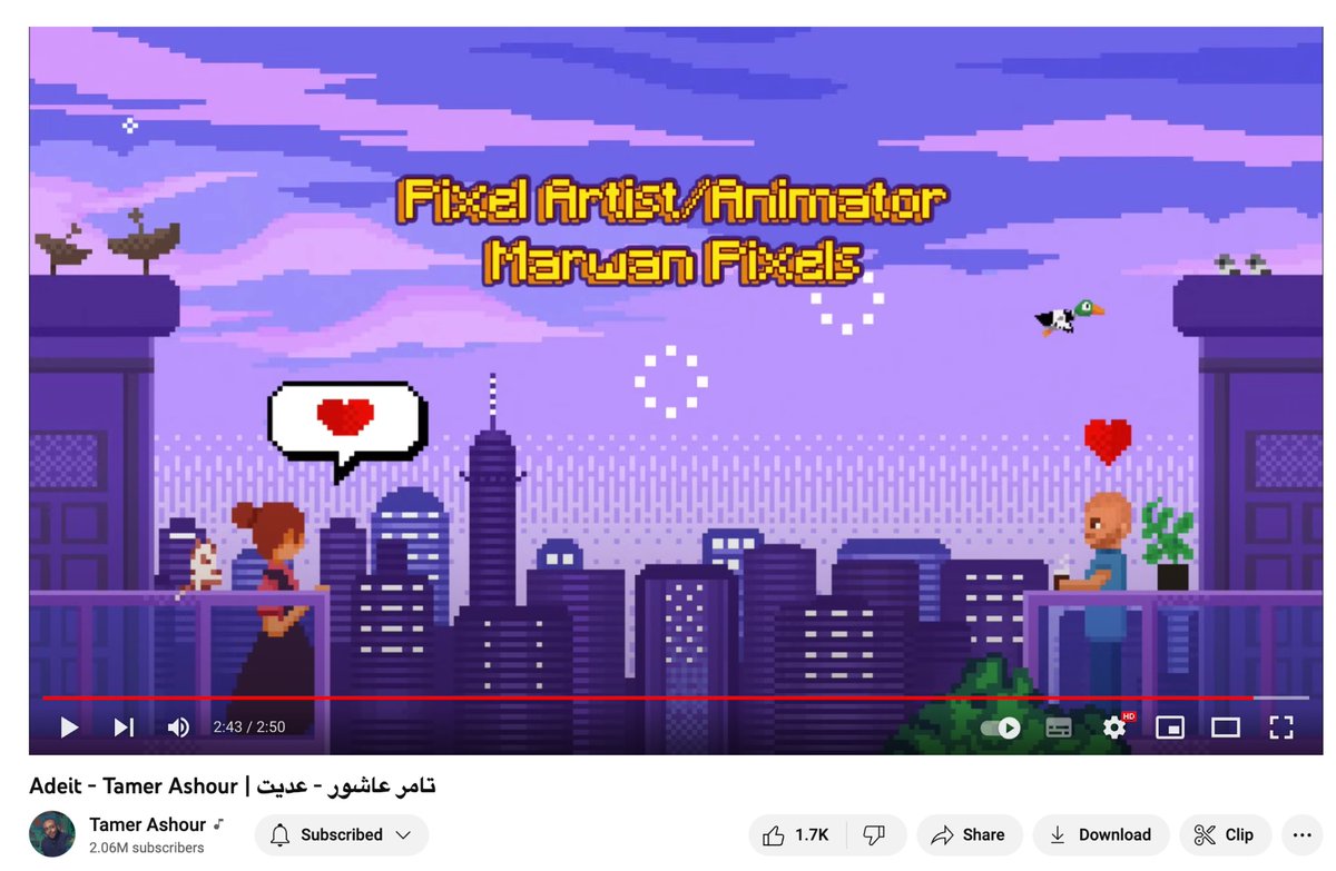 حققت حلم من أحلام حياتي وعملت ميوزيك ڤيديو لتامر عاشور، لسا مش مصدق والله.