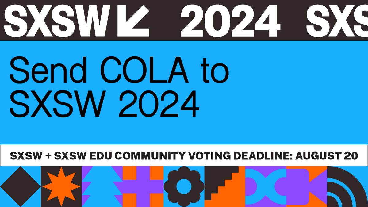 Send COLA to #SXSW2024 and #SXSWEdu by voting for our 12 proposed panels by Sun, Aug 20! Find the list of COLA panels and how to vote here: liberalarts.utexas.edu/news/vote-for-…