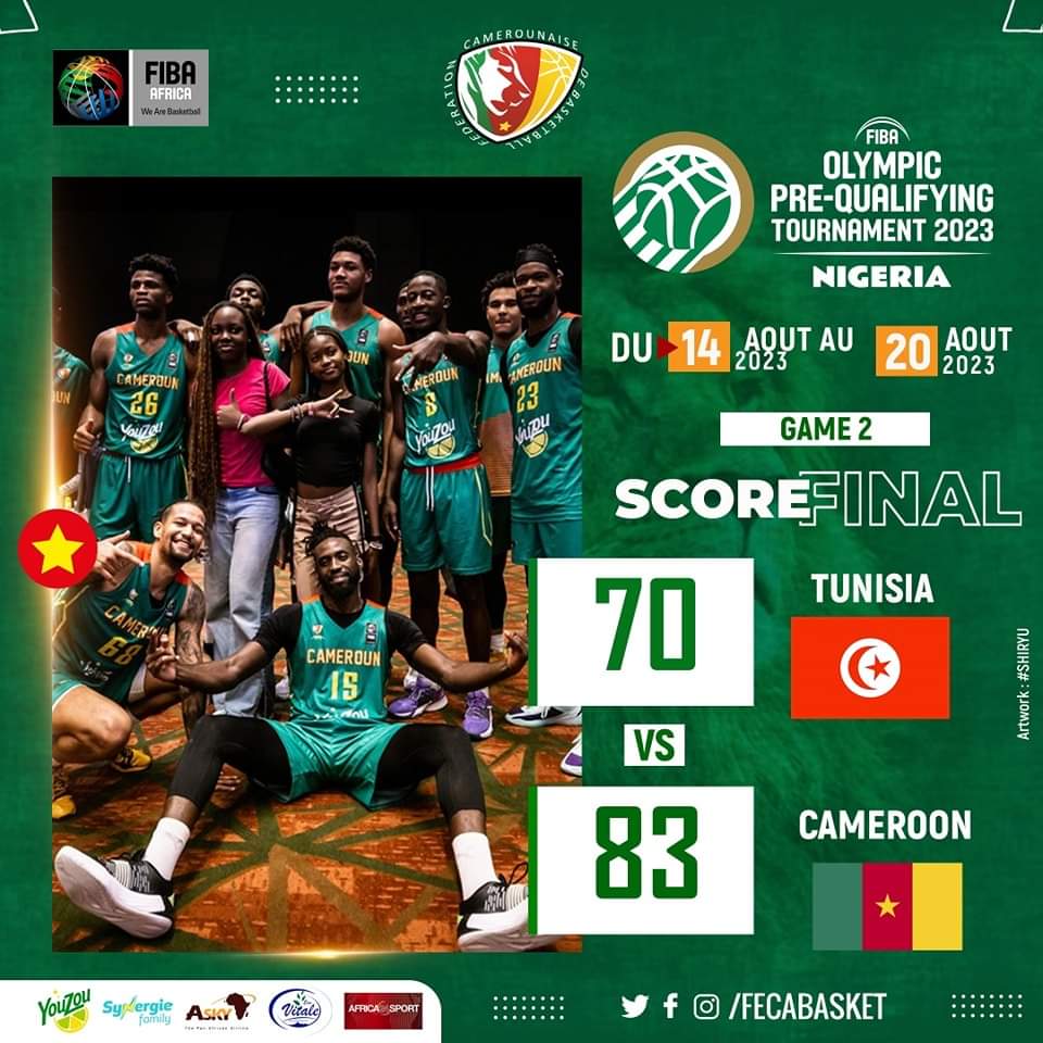 Road to the Olympics... Co gratulations, we got the monkey off our back, we finally beat team #Tunisia... Next stage ahead @FECABASKET #RoadtoOlympics #Cameroon #TeamKmer