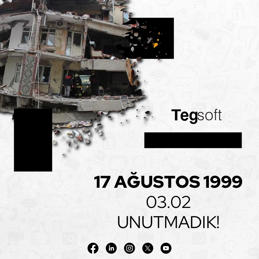 1999 yılında yaşanan bu acı felaketi unutmuyor, hayatını kaybedenleri anıyoruz.

We do not forget this painful disaster in 1999, we commemorate those who lost their lives.

#deprem #earthquake #17Ağustos1999