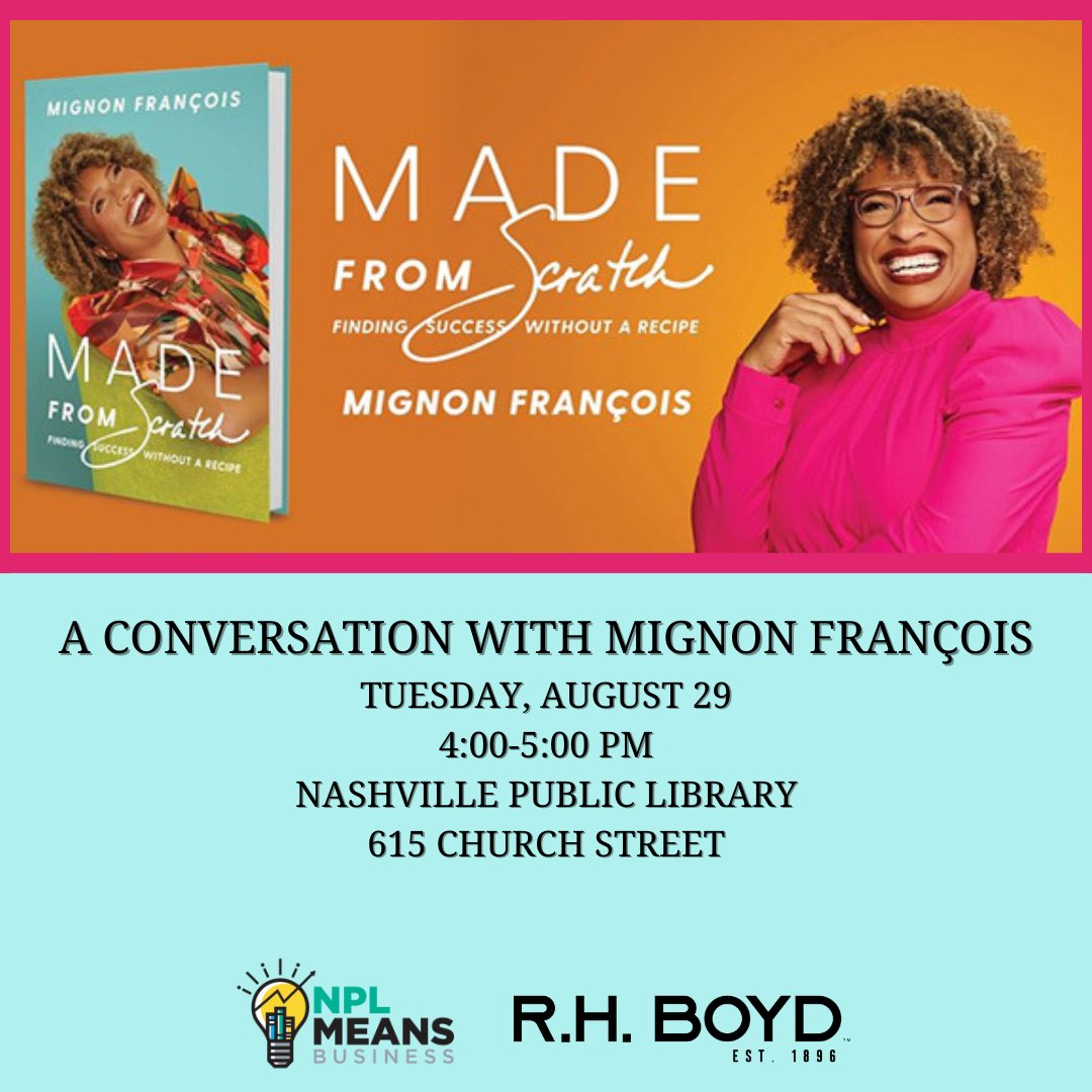 Ready to be inspired? 

Join us in conversation with entrepreneur Mignon François. Boost your business savvy and learn from a woman who knows what it takes to succeed. 

This event is presented in partnership with R.H. Boyd. Reserve your spot now! bit.ly/3YBIF3c
