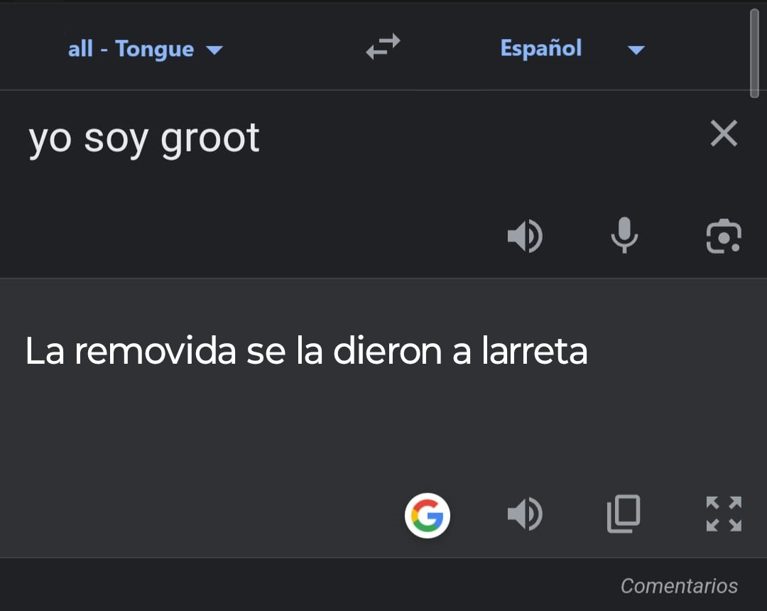 AdorniGroot's tweet photo. @TraductorTeAma Yo soy groot! https://t.co/5R8nJuNc9W