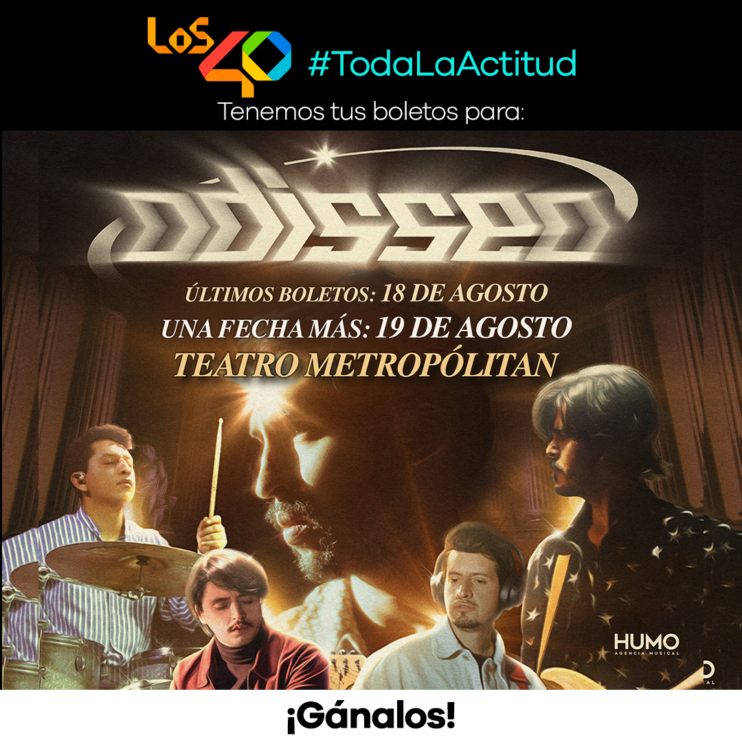 los40mx's tweet photo. Gana boletos dobles para el concierto de Odisseo en el Metropólitan, sólo debes contarnos cuál es tu canción favorita de la banda y estarás participando (los ganadores se eligen aleatoriamente). 
Todos los detalles: https://t.co/kaTjJ7K7ug https://t.co/88ymGEYq4Z