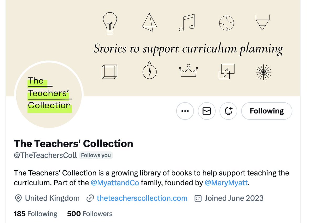 MaryMyatt's tweet photo. So proud of the team behind @TheTeachersColl led by @MrsSTeaches 

Some amazing book links, plans, knowledge organisers underpinned by the 'Faster Reading' research from @SussexUni 

And 500 followers to boot! https://t.co/oagEnVPcz0