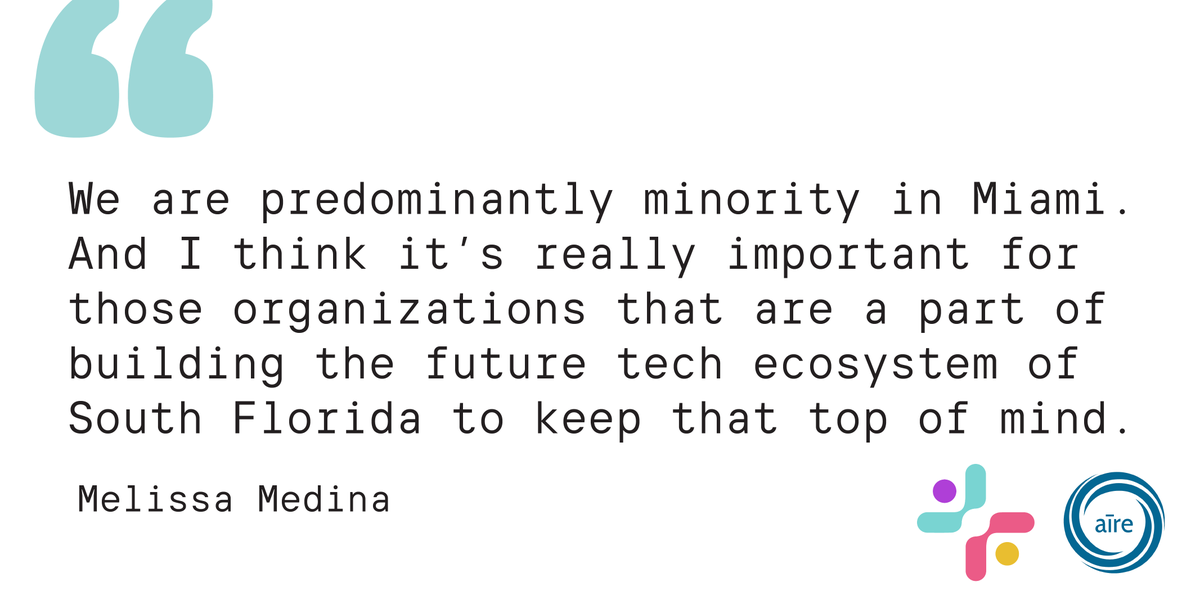 Data-driven and community-focused, we’re building a tech future that reflects our vibrant minority community. buff.ly/3QdTLt5 
#TechEquityMiami #TechInclusion #MiamiTech #Upskilling #DigitalTransformation #SmallBusinesses <a href="/melmedina305/">Melissa Medina</a>