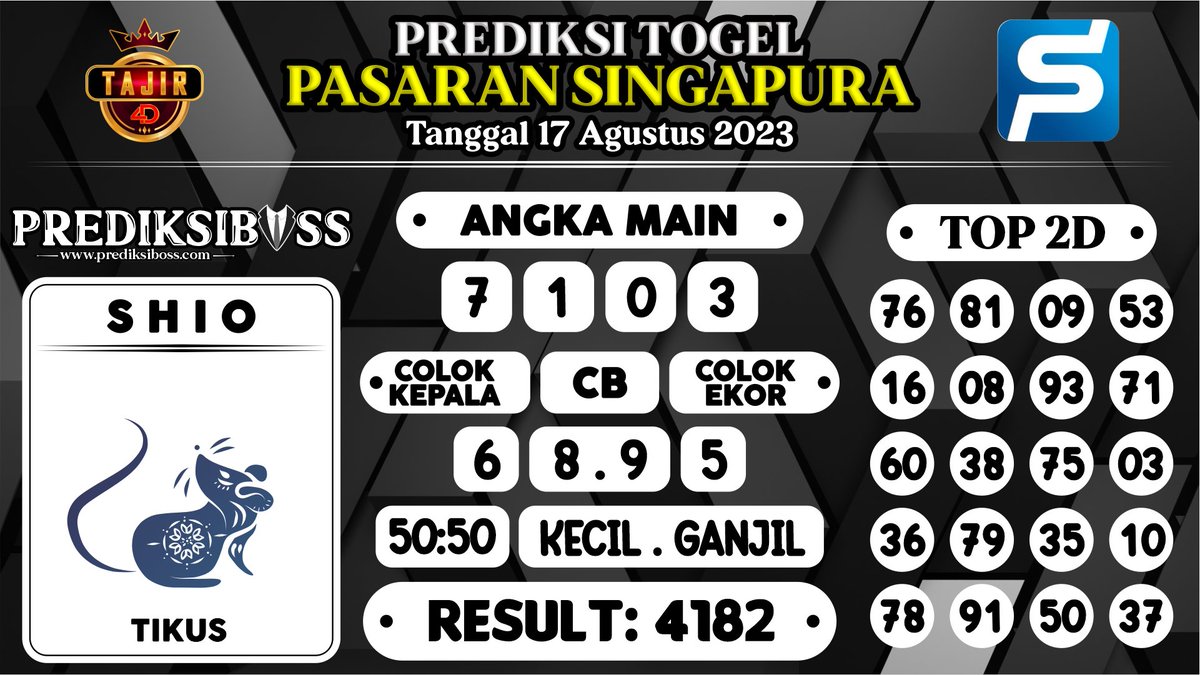 tajir4d's tweet photo. TAJIR4D
Prediksi Togel Pasaran Singapura Tanggal 17 Agustus  2023
https://t.co/iag4fwdrNz

#TOGEL #prediksitogel #togeljitu #togelterpercaya #togelnusantara #togelindonesia #togelsingapore https://t.co/WpZXETC8kl