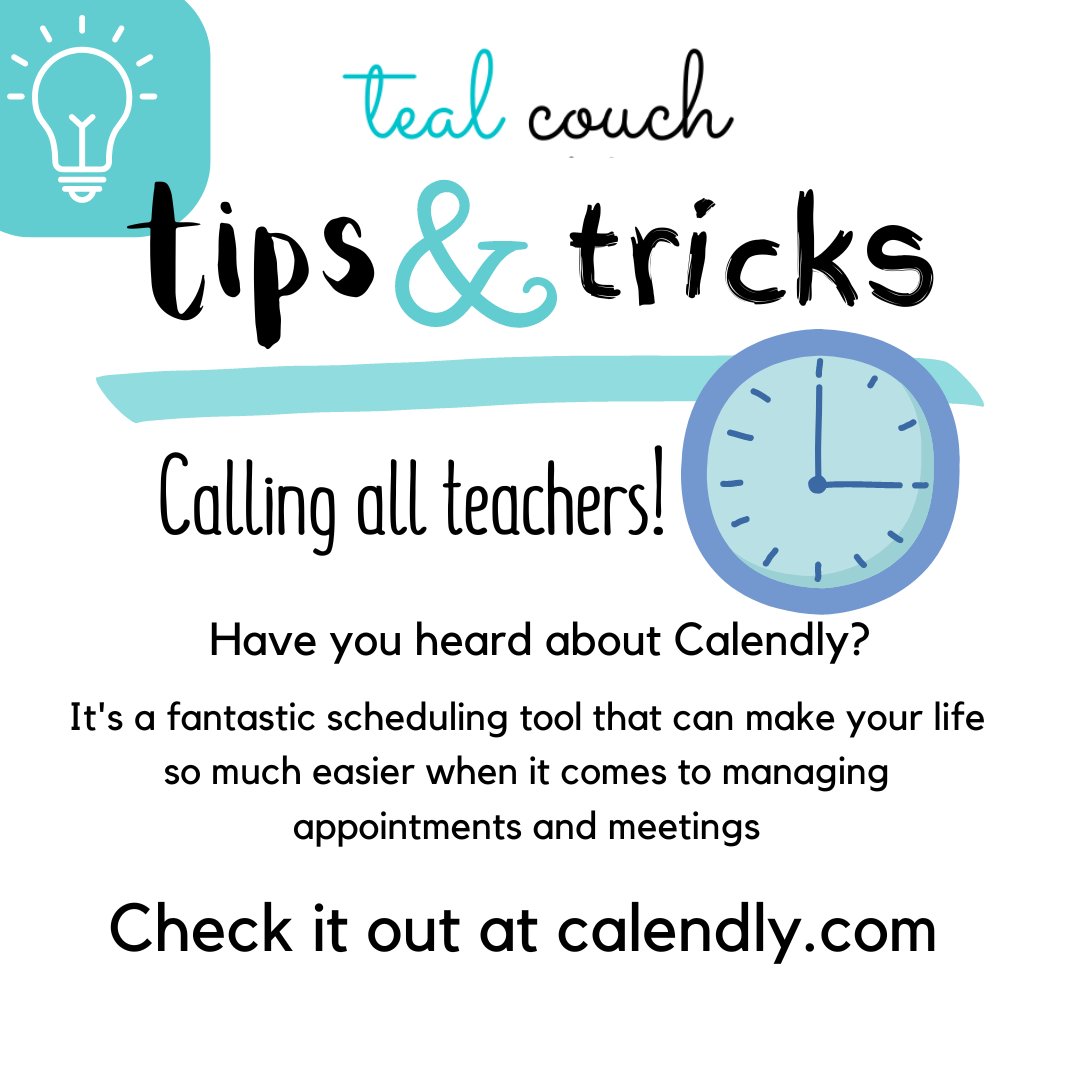 thetealcouch's tweet image. #EfficientScheduling #CalendlyForTeachers #StreamlineAppointments #TimeManagement #SimplifyYourSchedule #BoostProductivity #SeamlessScheduling #TeachingMadeEasier #WorkLifeBalance #TealCouchConsulting