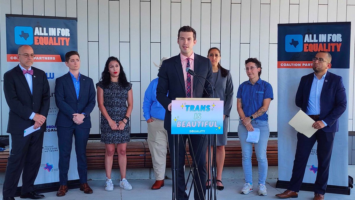 ACLUTx's tweet photo. “Trans Texans shouldn’t have to go to court to defend their basic rights.”

Trans youth belong in Texas. And we won’t rest until our state is a safe place for every family to live. https://t.co/a6QuuZRGyS