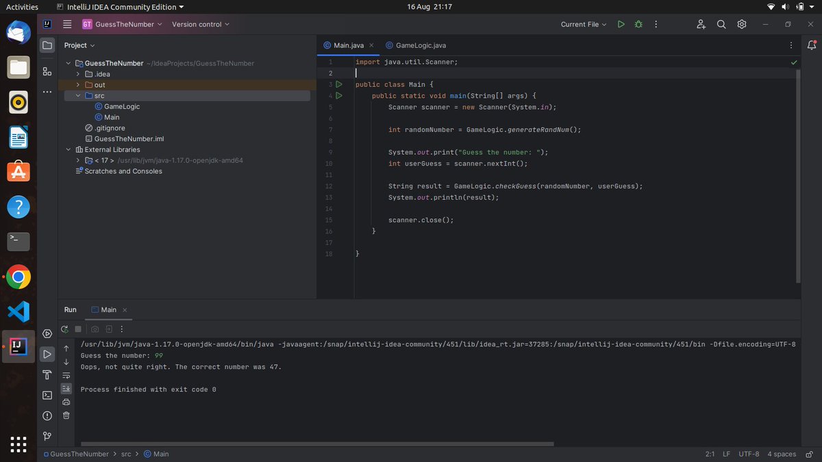 Day 3 of #7DaysOfJava | Day 330 of #365DaysofCode 

Learned about some of the packages included in Java's standard library, particularly java.util and it's offerings.

Practised using some of what I learned in a super extra simple guess the number game 😆

More tomorrow...