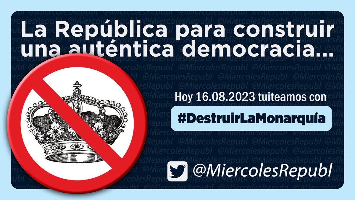 📢 Hoy tuiteamos con el hashtag #DestruirLaMonarquía, en esta carpeta tienes imágenes para descargar y usar, ¡únete! 

📂 drive.google.com/drive/folders/… ❤️💛💜
