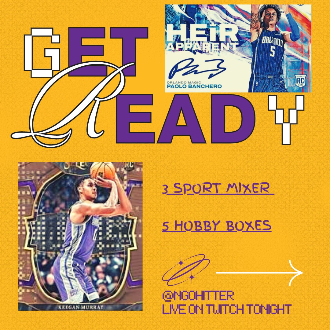 NgoHitter's tweet image. We’re running another multi sport (football, basketball, baseball) random team break tonight on Twitch

We’ve all been in breaks where we get a team we don’t want

Come watch my live #stream tonight at 7:30pm pst on Twitch

Twitch.tv/NgoHitter

#whodoyoucollect #boxbreaks