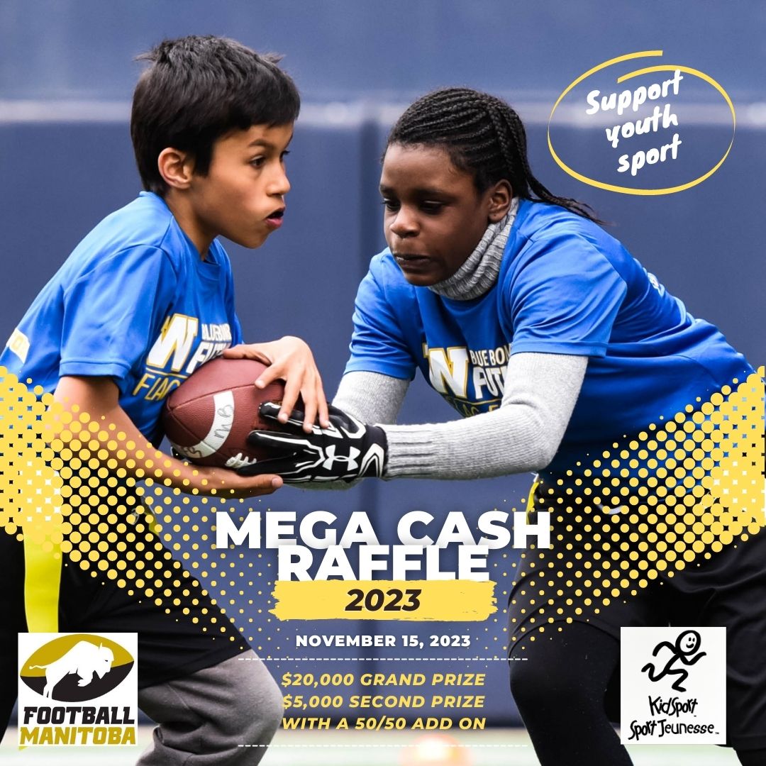 Wanna a chance win $20,000!?! Enter Football Manitoba's MEGA CASH RAFFLE!!! From now until November 15th enter for a chance to win a first place cash prize of $20,000 or a second place cash prize of $5,000. Visit this link: rafflebox.ca/raffle/footbal…