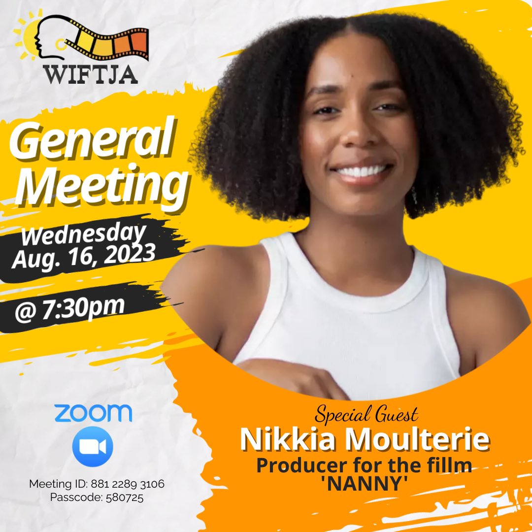 TODAY is our General Meeting and we are looking forward to seeing you there to reconnect and have a chat with our special guest Nikkia Moulterie - Producer of the film 'Nanny'.
Click the below to attend
shorturl.at/uPTU7