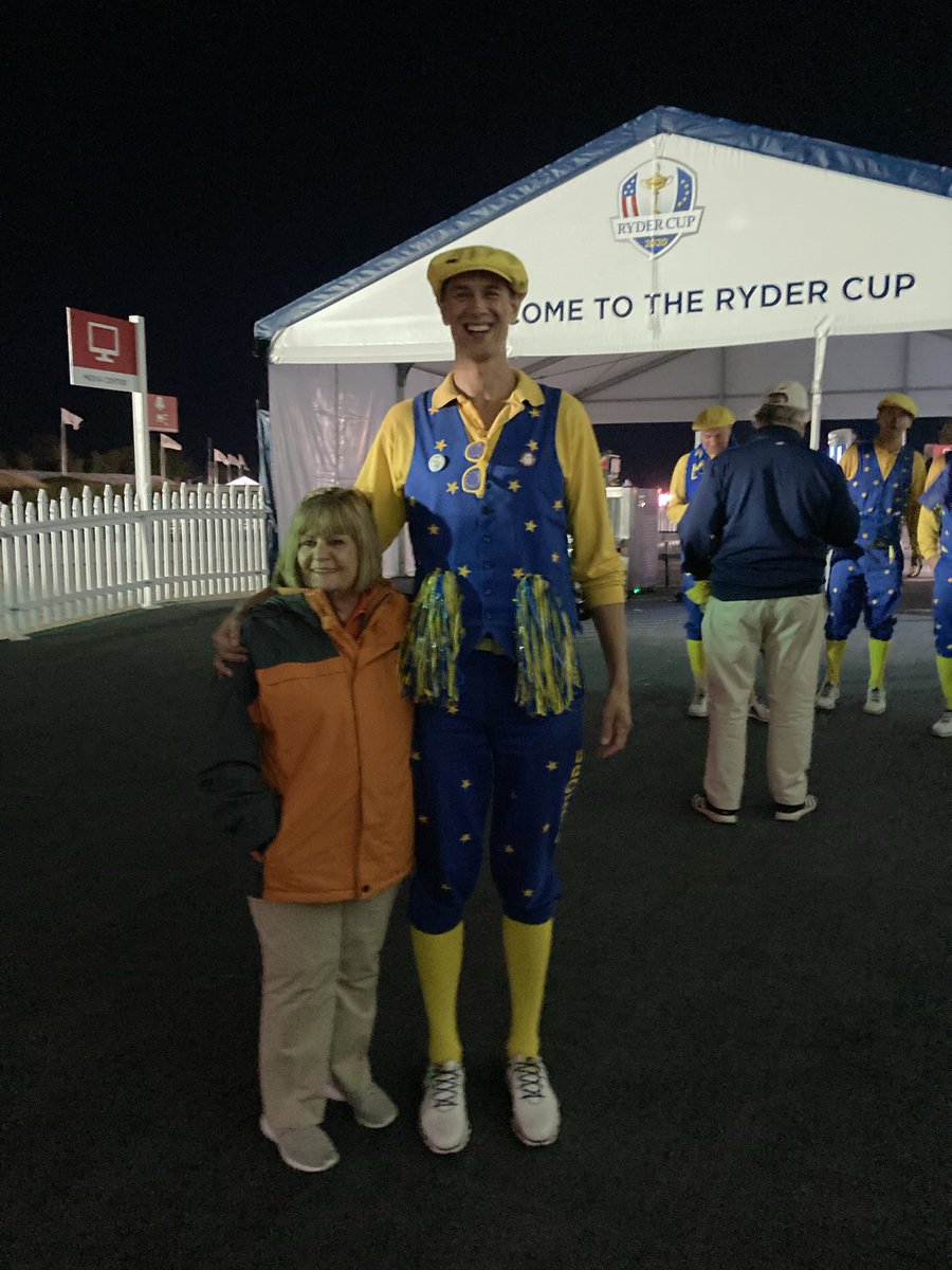 @rydercup 5:30am in the line to get to the 1st tee.  Worth every minute. Amazing experience. #youllneverwalkalone