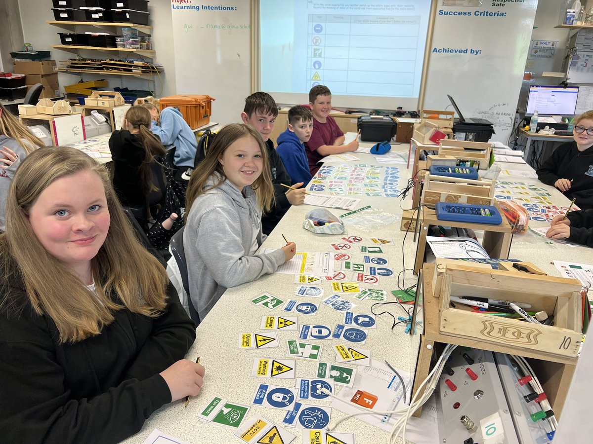 FATech_Ed's tweet photo. Welcome back to school!! Our new S1 learning about safety signs and associated risks before starting in the workshop #FORsafety https://t.co/Odx5rMrhjO