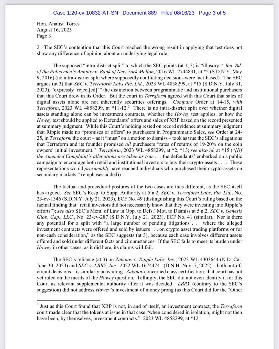 FilanLaw's tweet image. #XRPCommunity #SECGov v. #Ripple #XRP BREAKING: Ripple files it’s opposition to the SEC’s anticipated motion for leave to file an interlocutory appeal.