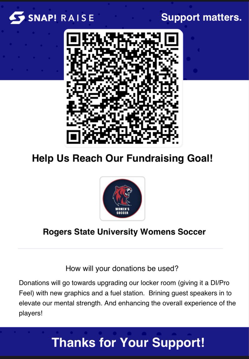rsuwsoccer's tweet photo. Hey Hillcat fans!!!! We are doing a Snap Raise fundraiser to help elevate and grow our program! Every dollar donated goes right back into helping our program! We appreciate all the support thus far! 🔴🔵 the link will be in our bio! https://t.co/Ty1K7Vkde6