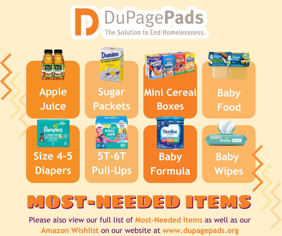 This #WishlistWednesday, please consider donating apple juice as these hot summer days can bring on thirst for the more than 100 children staying safely at DuPagePads IHC. Our drop-off box is located at 703 W. Liberty Drive in Wheaton! amazon.com/registry/wishl…