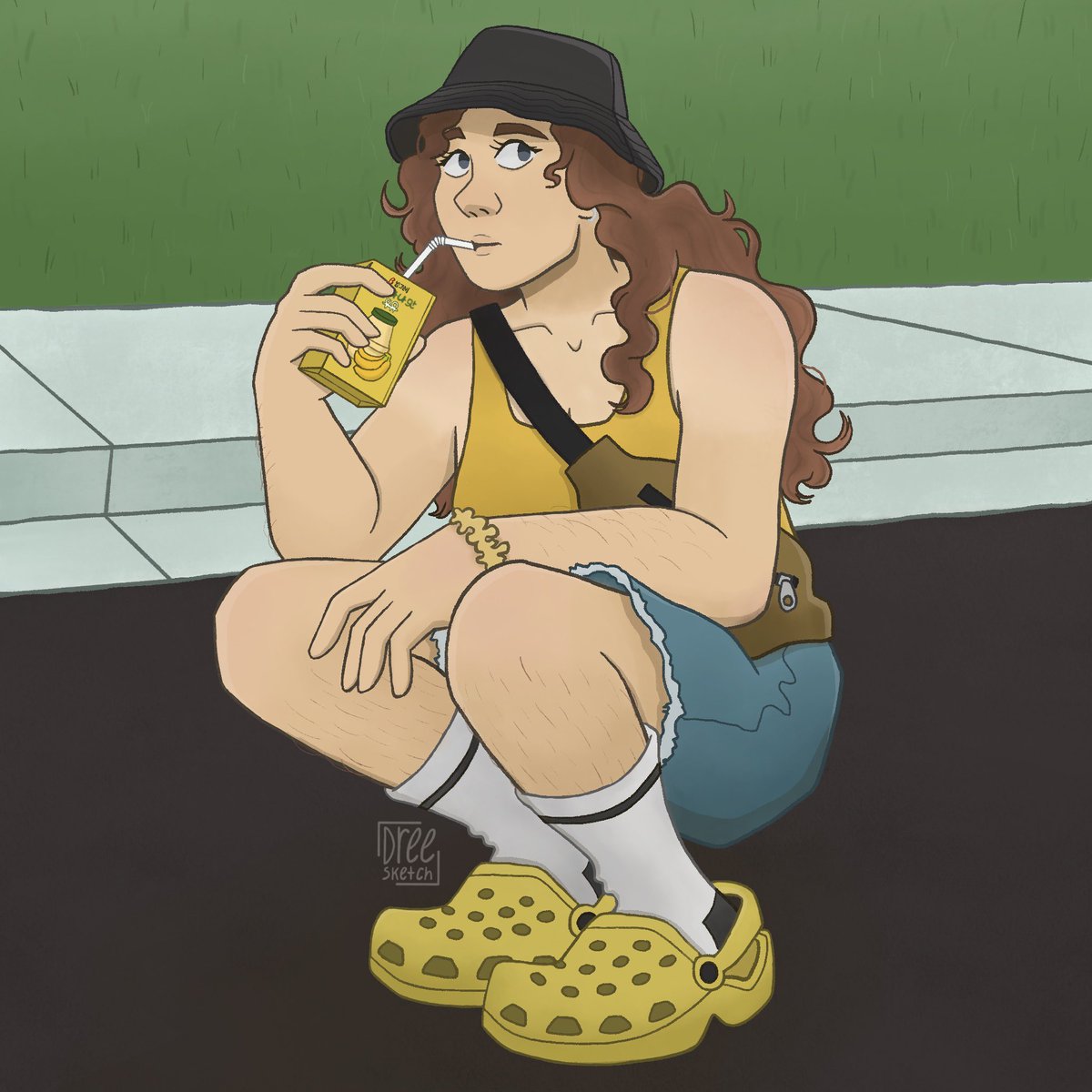 dreesketch's tweet photo. Something summer-y before my life gets busy again 🍌🥛

#digitalart #procreateart #originalart #bananamilk https://t.co/NZw4fZTdEa