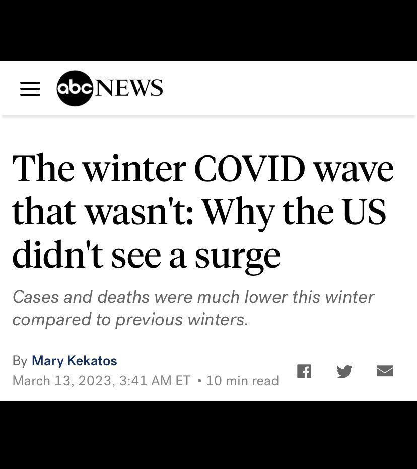 According to wastewater, the US’ 2nd largest wave occurred in December 2022. Hospitals were the fullest they’d been since the pandemic began. Since was no testing, data, or media coverage, no one knew. This will keep happening amid no media coverage. We’re hostages.