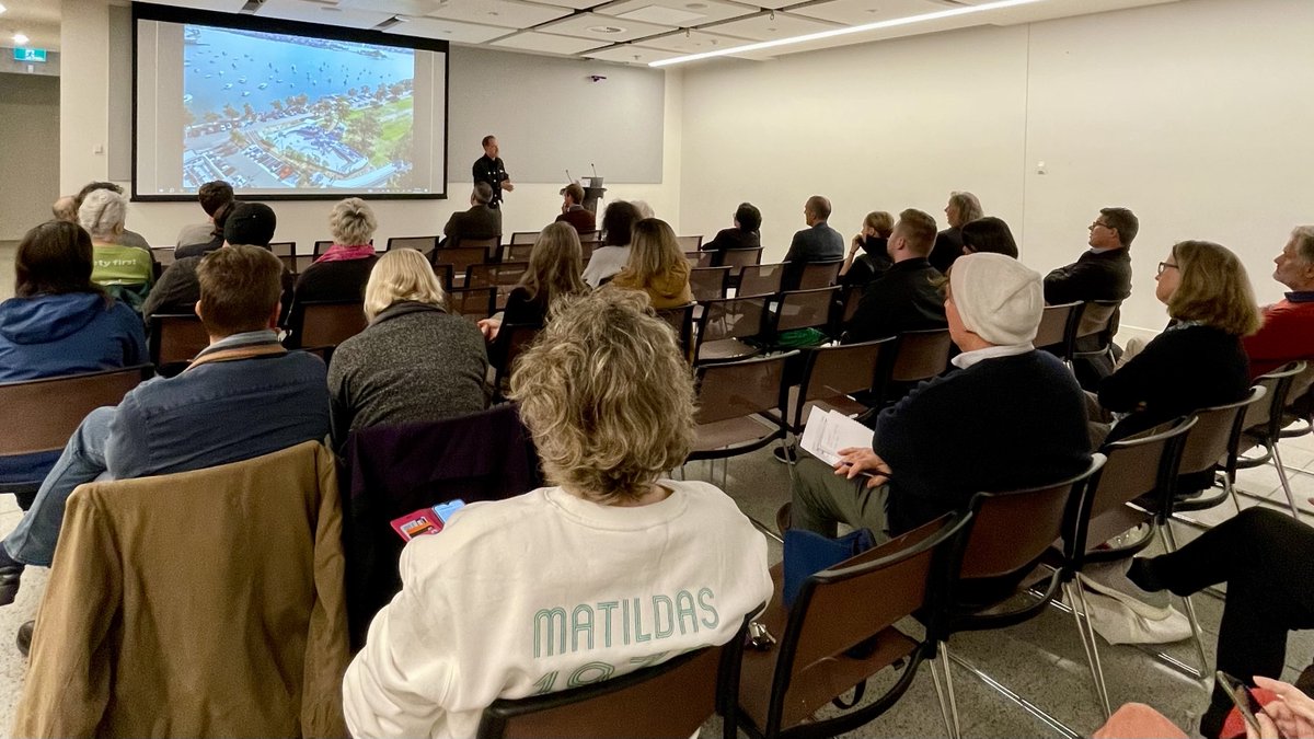 Two fantastic presentations last night about new parks and play spaces in the Inner West <a href="/IWCLibraries/">IWCLibraries</a>! Great Q&amp;A too! A huge thank you to landscape architects Joppe Veul from Civille and Jason McNamee from Enlocus for sharing their insights, design process and projects with us.