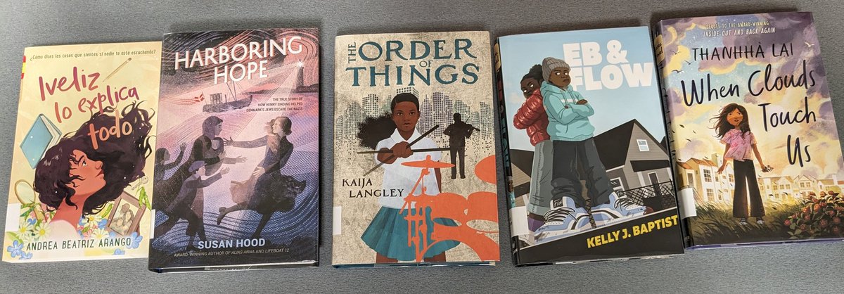 These are some of the new #versenovels available at @CliftonPride this year for students. I hope they continue to have access to them for as long as possible ❤️🙏🏻 @HISDLibraryServ @HisdLibFrnds @WesteLinda @sHood125 @mizzkalwrites71 @kellyiswrite @ThanhhaLai