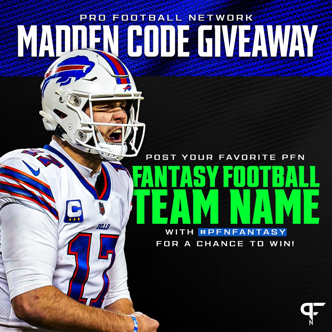 PFN365's tweet photo. GIVEAWAY: Want a chance to win a Deluxe Edition of #Madden24? How to enter:
➡️ Visit https://t.co/gPK7ra1EGu
➡️ Pick your favorite team name
➡️ Post in the comments below with #PFNFantasy
➡️ Follow us!
Two winners will be randomly drawn on Saturday, August 19 at 5 PM ET https://t.co/RTHkwwIsHr
