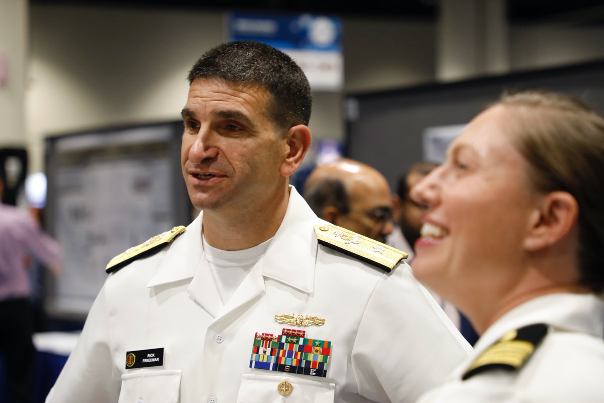 NavyMedicine's tweet photo. This week Rear Adm. Rick Freedman, Navy Deputy Surgeon General and Deputy Chief, Bureau of Medicine and Surgery, attends the 2023 #MHRS. This is the #DODs premier scientific meeting that focuses specifically on the unique medical needs of the Warfighter. #NavyMedicine #MHSRS https://t.co/jBxfUbYmtU