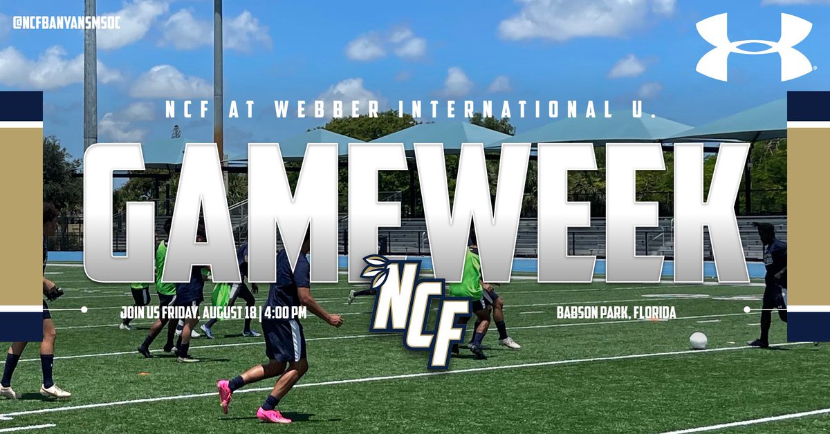 NCFBanyansmsoc's tweet photo. Join us this Friday, August 18th for our AWAY game against Webber International University @ 4:00 PM. EVERYONE is welcome, especially our new and returning NCF students and staff!
@NewCollegeofFL
#schoolstartsnextweek
#banyansarehereโฝ๏ธ
#soccerinthesunโ๏ธ๐๐ด https://t.co/NubgeEOTtl