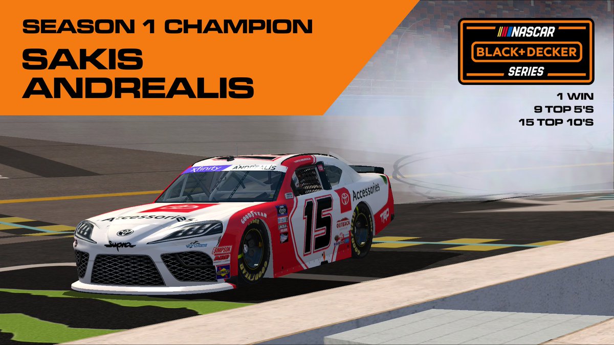 Bruh_plus's tweet photo. SAKIS ANDREALIS IS THE NASCAR BLACK+DECKER SEASON 1 CHAMPION!
#NBDS https://t.co/Zcg2Da68vd