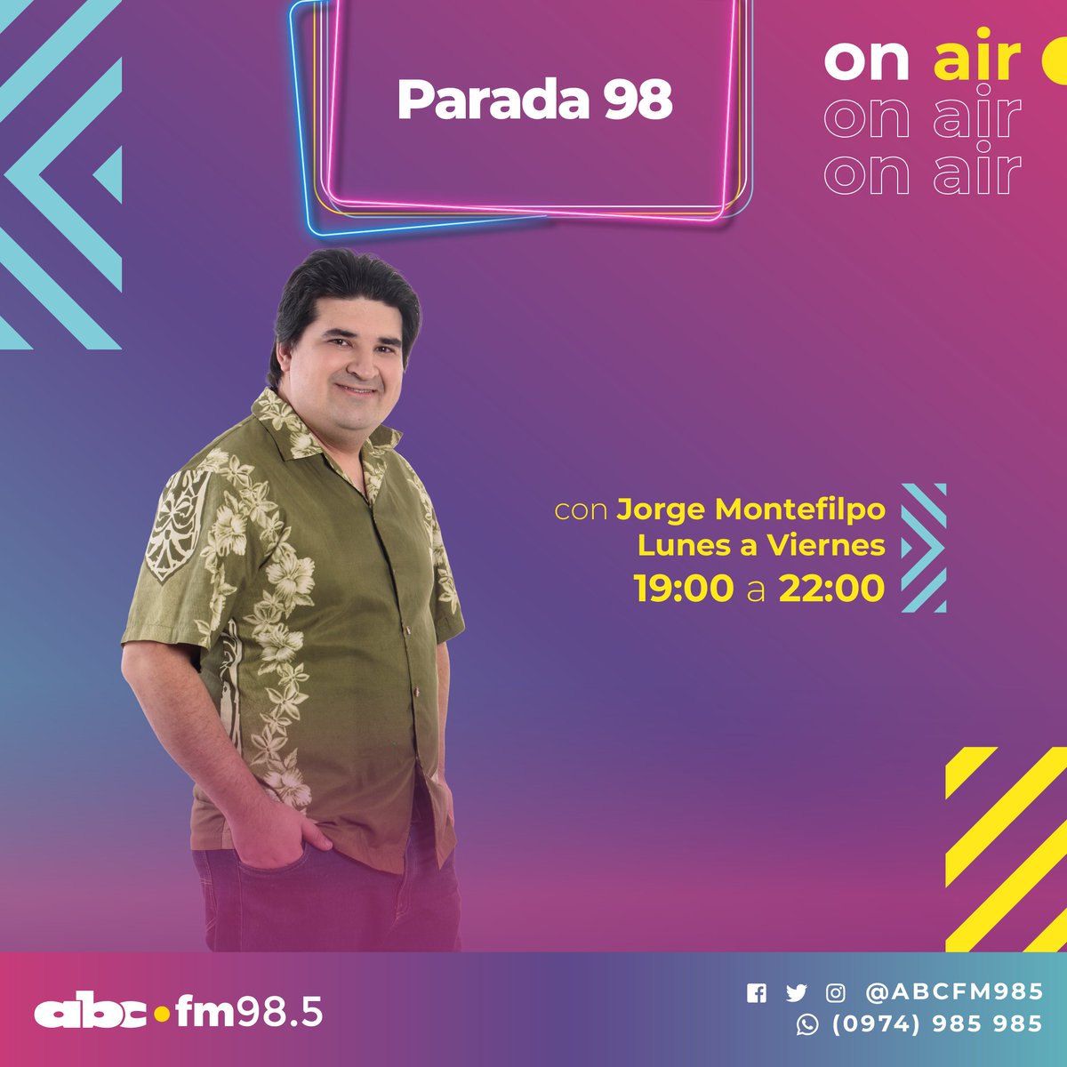 Romance985's tweet photo. Arranca #PARADA98 junto a @jorgemontefilpo
hasta las 22:00hs, solo buena música 🤘
98.5FM🎧 Solo Éxitos.
📲https://t.co/ZH6HDzQAie https://t.co/fBG3t1nBHI