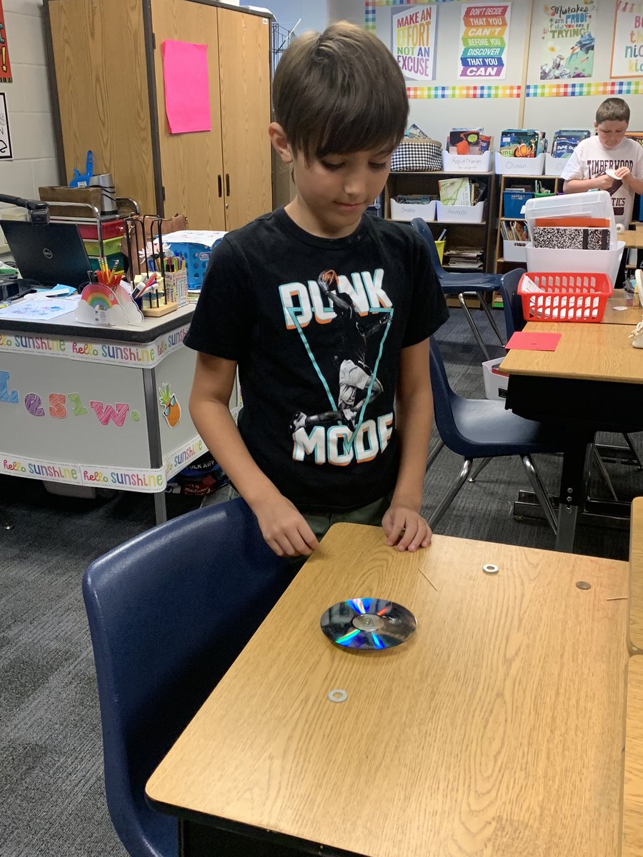 We were scientists today and invented our own spinning tops from our STEM bin. We learned that scientist are always improving their designs. <a href="/HumbleISD_OFE/">Oak Forest Elementary</a>