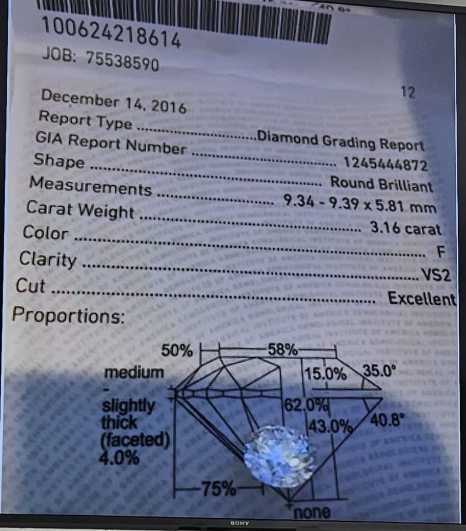Here's the receipt for Hunter's diamond.