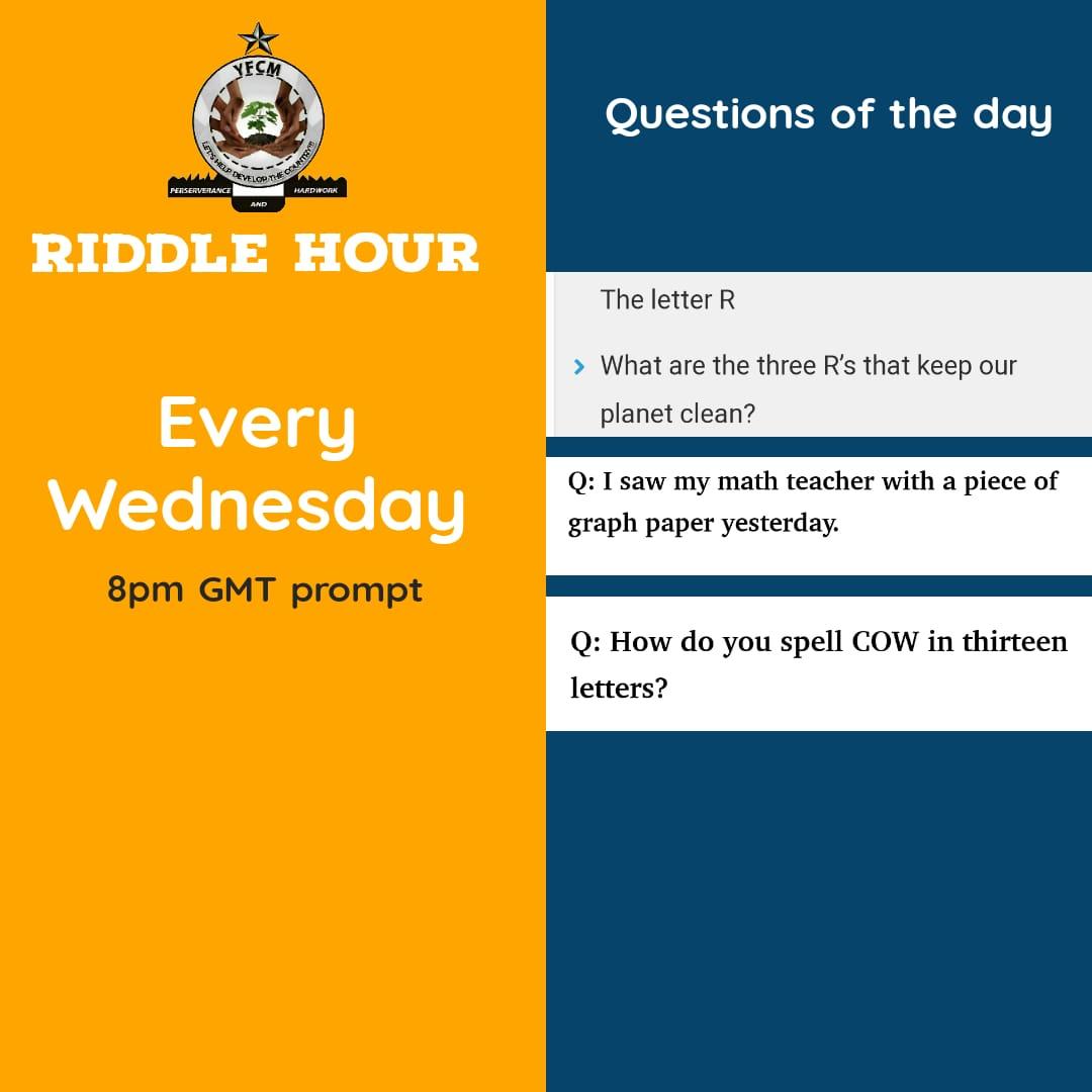 yfcm_official's tweet photo. Riddle hour!!
Special reward to winners.

*No answer is wrong

#Riddles #YFCMRiddles #TogetherWeCan #YFCM https://t.co/NAcygGRWC3