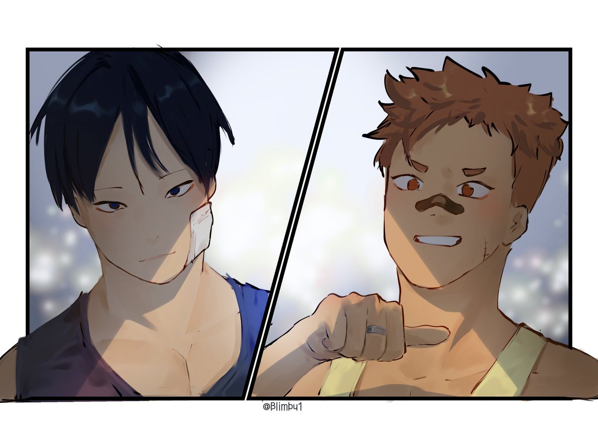 BLimbu1's tweet photo. KageHina fighting is their new normal 
_:(´ཀ`」 ∠):
#Haikyuu  #ハイキュー #kagehina #Hinata  #Kageyama #doodle #Fighter https://t.co/4TY4L5JPk8