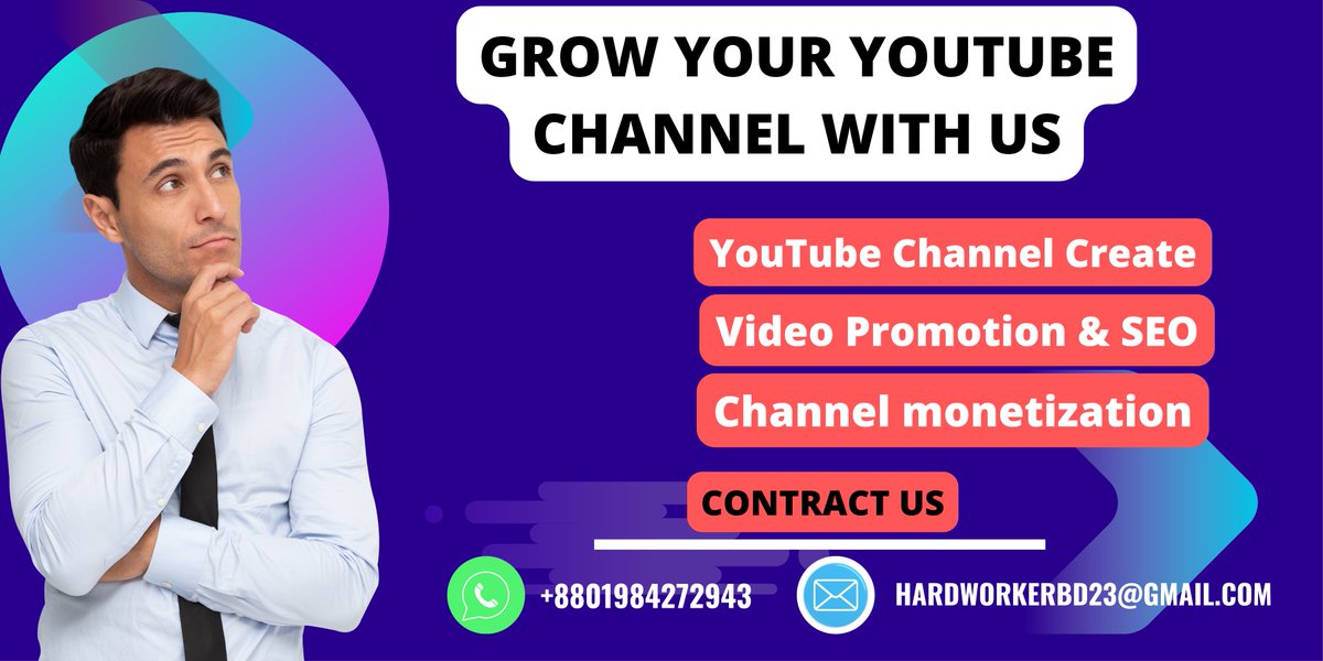 hardworkerbd's tweet image. 🚀 Boost your YouTube success with our expert guidance! 🎥 Join our channel growth community today and unlock the secrets to engaging content, increased subscribers, and higher views. Let's turn your passion into a viral sensation! #YouTubeGrowth #ChannelSuccess #ContentCreators