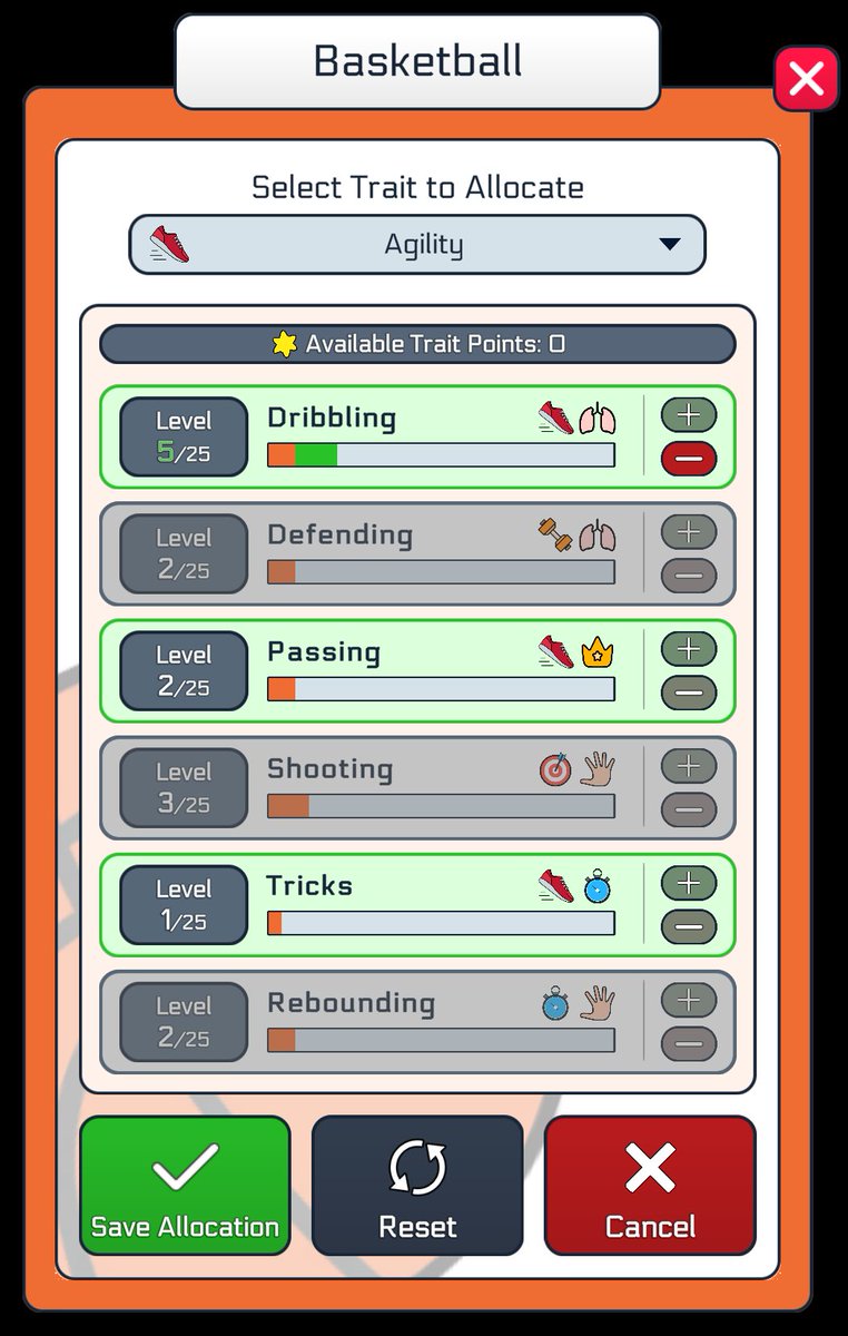 AnotherLifeSim's tweet photo. Sneak Peek π
The Sports Update will add traits that can be levelled up with various activities.
Trait levels will give points that can be allocated into Sport skills. These skills will play an important role in what type of athlete you become for the sport!
#ALSportsUpdate https://t.co/ueiOdG6OEx