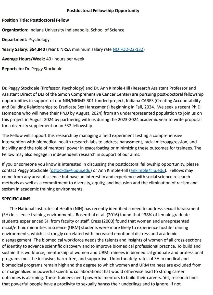 AnnKimbleHill's tweet photo. I'm looking for #DEI Postdocs! https://t.co/gBbtbpzkOJ