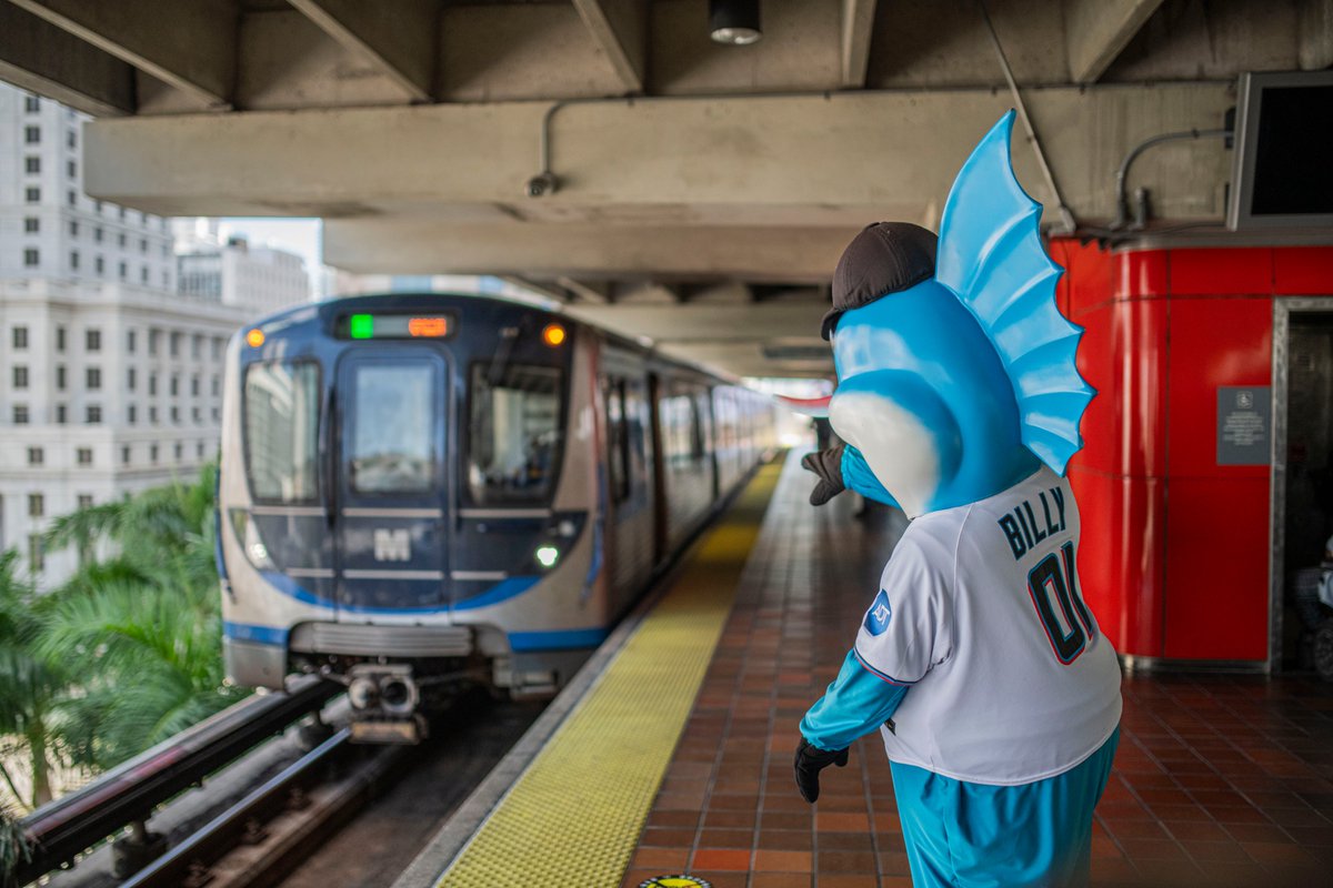 GoMiamiDade's tweet photo. Heading to the @marlins game? Whether you’re coming from the north or south, simply jump on the Metrorail heading to Historic Overtown/Lyric Theatre station, and from there, hop onto the 7 line that’ll take you straight to the game! Let’s go Marlins! #GoMiamiDade #Route7 ⚾️🚇 https://t.co/UNcD0Z85sK