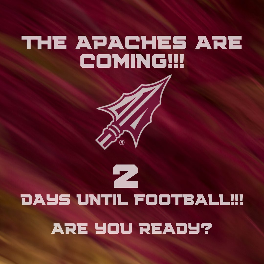 NHSFootballAZ's tweet photo. ✌️ days until football‼️
#ApacheFootball #FeartheSpear https://t.co/MiArmJL5iJ