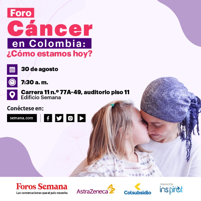 ForosSemana's tweet photo. #CáncerEnColombia | La prevención y el diagnóstico temprano del cáncer son algunos de los desafíos del sistema de salud. Regístrese y conozca más sobre la lucha contra esta enfermedad en Colombia, el 30 de agosto, a partir de las 7:30 a.m.
#ForosSemana #ConElApoyo de @InspiratCol