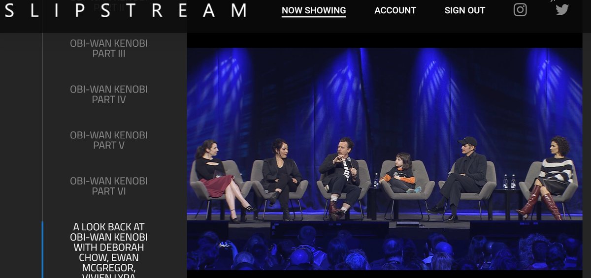 ViewSlipstream's tweet photo. Live Now!  A Look Back at OBI-WAN KENOBI with the cast and filmmakers.  Part of LACMA's #Emmys Nominated series - click on the poster image at https://t.co/EaU0fLrdFT 
#StarWars #obiwankenobi #JediSurvivor #ewanmcgregor #slipstream #theforce #maytheforcebewithyou https://t.co/aWBmqw9tIT