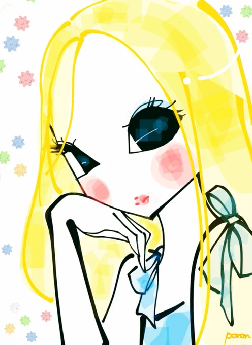 おはよー#イラスト #お絵描き #女の子 #ファンシー #レトロ 